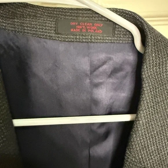 John Weitz 100% Wool Blazer Men's 40R Gray Textured Vintage Classic Suit Jacket - Picture 2 of 5